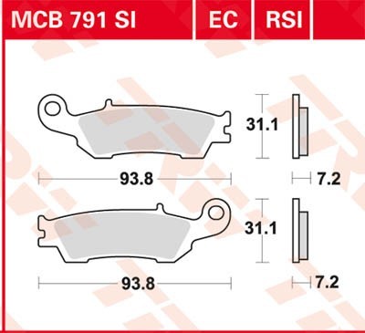 TRW Lucas Scheiben Bremsbelag MCB791EC