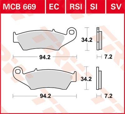 TRW Lucas Scheiben Bremsbelag MCB669EC