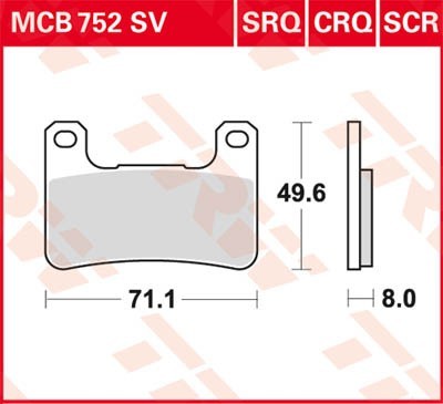 TRW Lucas Scheiben Bremsbelag MCB752SCR