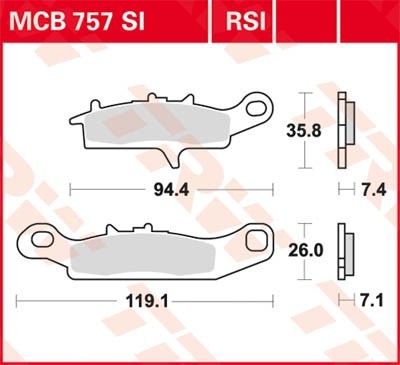 TRW Lucas Scheiben Bremsbelag MCB757SI