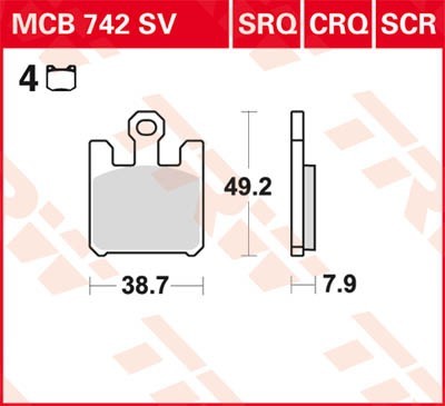 TRW Lucas Scheiben Bremsbelag MCB742CRQ