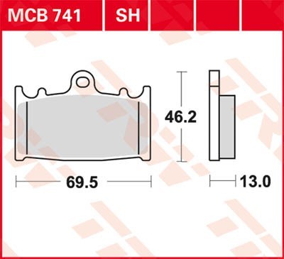 TRW Lucas Scheiben Bremsbelag MCB741SH