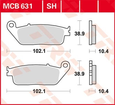 TRW Lucas Scheiben Bremsbelag MCB631SH