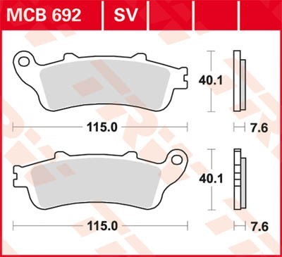 TRW Lucas Scheiben Bremsbelag MCB692SV