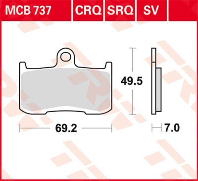 TRW Lucas Scheiben Bremsbelag MCB737SRQ