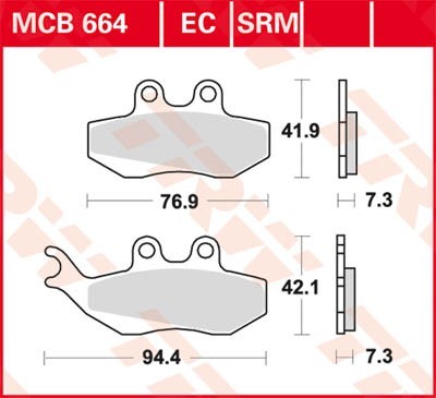 TRW Lucas Scheiben Bremsbelag MCB664