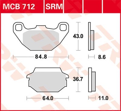 TRW Lucas Scheiben Bremsbelag MCB712