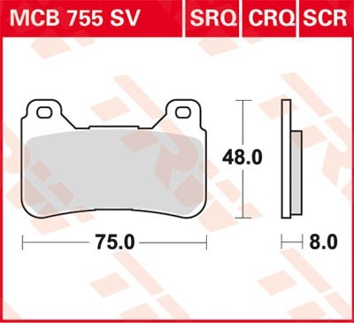 TRW Lucas Scheiben Bremsbelag MCB755SCR