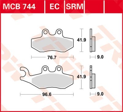 TRW Lucas Scheiben Bremsbelag MCB744SRM