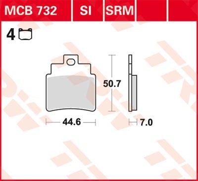 TRW Lucas Scheiben Bremsbelag MCB732SRM