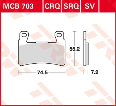 TRW Lucas Scheiben Bremsbelag MCB703SV