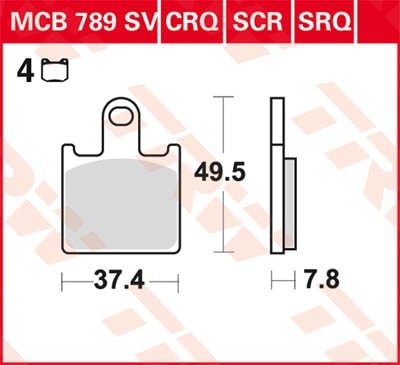 TRW Lucas Scheiben Bremsbelag MCB789SCR