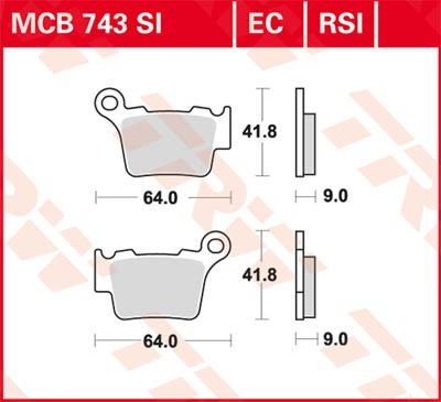 TRW Lucas Scheiben Bremsbelag MCB743RSI