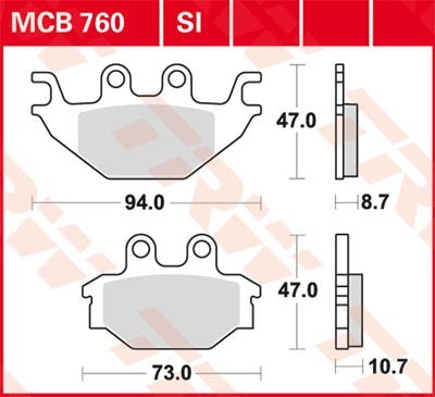 TRW Lucas Scheiben Bremsbelag MCB760