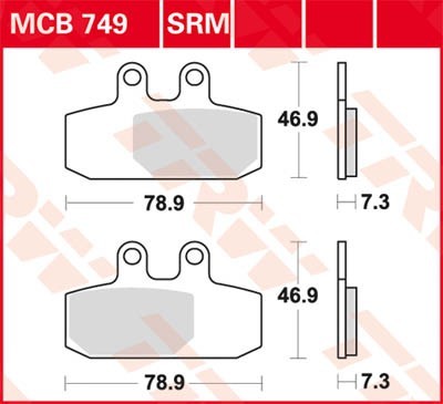 TRW Lucas Scheiben Bremsbelag MCB749SRM