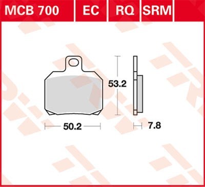 TRW Lucas Scheiben Bremsbelag MCB700RQ