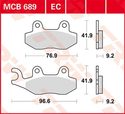 TRW Lucas Scheiben Bremsbelag MCB689EC