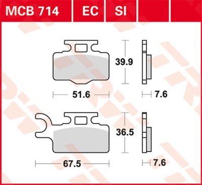 TRW Lucas Scheiben Bremsbelag MCB714SI