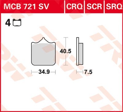 TRW Lucas Scheiben Bremsbelag MCB721SRQ