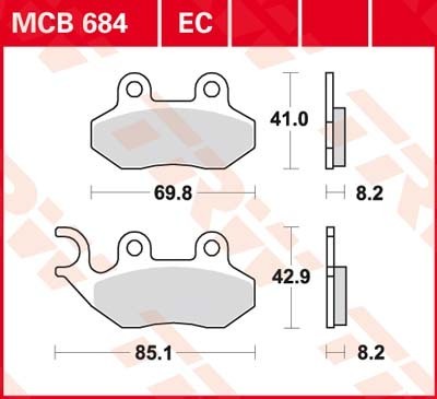 TRW Lucas Scheiben Bremsbelag MCB684EC (50VP)