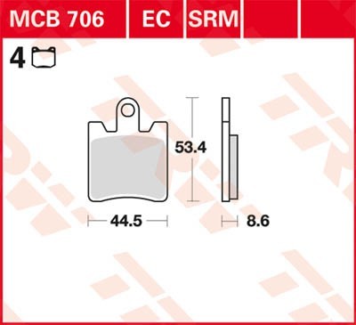 TRW Lucas Scheiben Bremsbelag MCB706