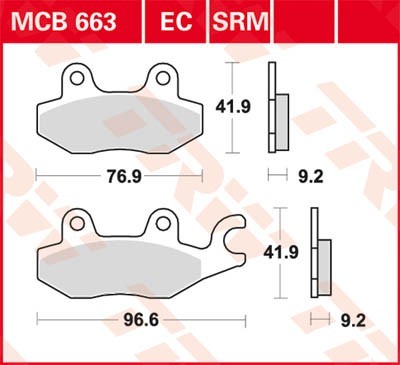 TRW Lucas Scheiben Bremsbelag MCB663