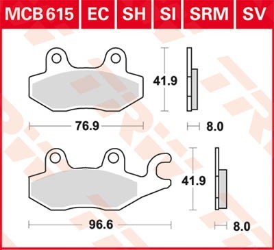 TRW Lucas Scheiben Bremsbelag MCB615EC