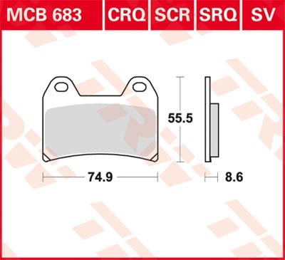 TRW Lucas Scheiben Bremsbelag MCB683SRQ