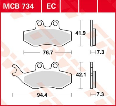 TRW Lucas Scheiben Bremsbelag MCB734