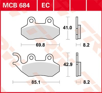 TRW Lucas Scheiben Bremsbelag MCB684