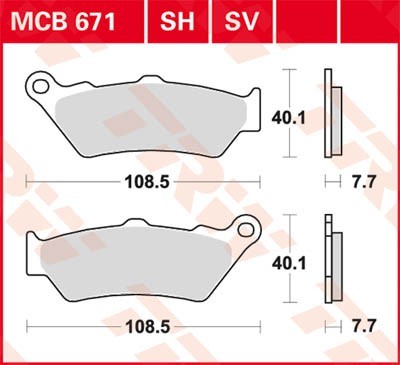 TRW Lucas Scheiben Bremsbelag MCB671SV