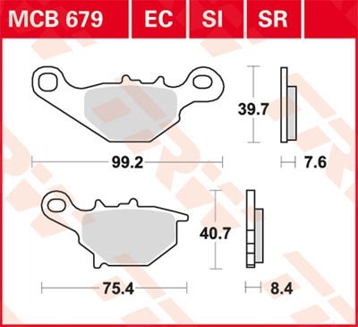 TRW Lucas Scheiben Bremsbelag MCB679SR