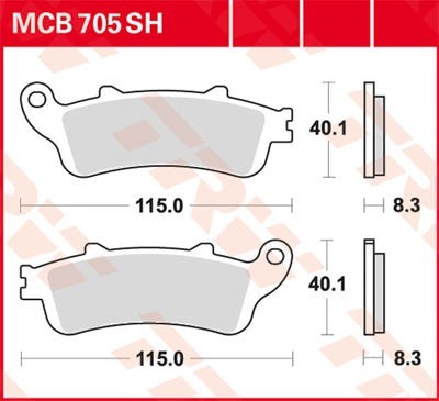 TRW Lucas Scheiben Bremsbelag MCB705SH