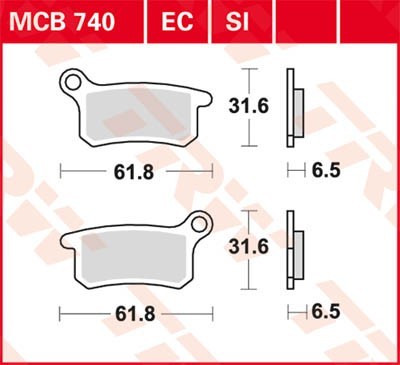 TRW Lucas Scheiben Bremsbelag MCB740SI