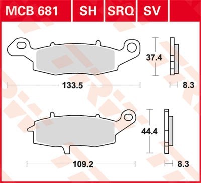 TRW Lucas Scheiben Bremsbelag MCB681SRQ