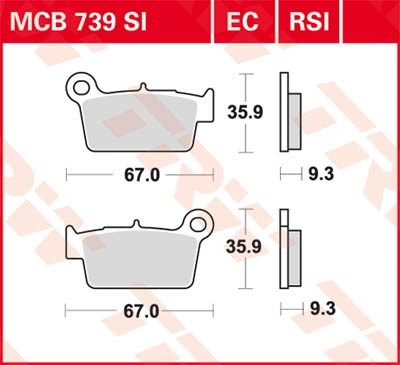 TRW Lucas Scheiben Bremsbelag MCB739EC