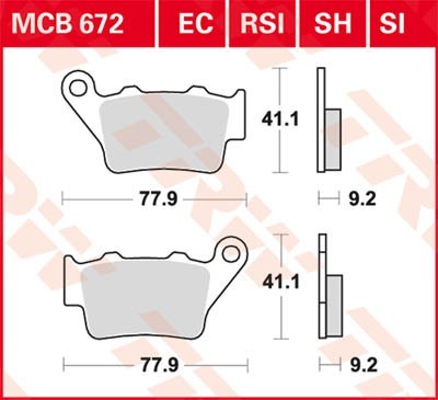 TRW Lucas Scheiben Bremsbelag MCB672SI