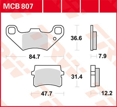 TRW Lucas Scheiben Bremsbelag MCB807