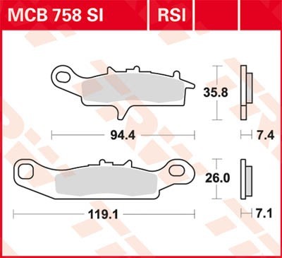 TRW Lucas Scheiben Bremsbelag MCB758RSI