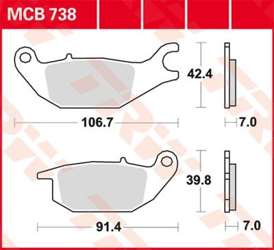 TRW Lucas Scheiben Bremsbelag MCB738