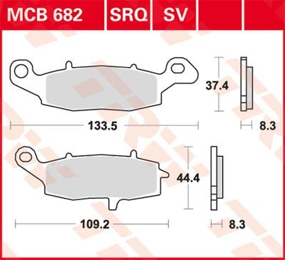 TRW Lucas Scheiben Bremsbelag MCB682SRQ