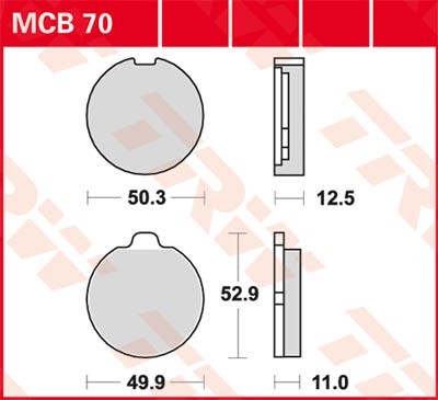 TRW Lucas Scheiben Bremsbelag MCB70