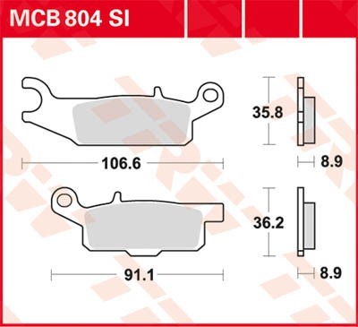 TRW Lucas Scheiben Bremsbelag MCB804SI