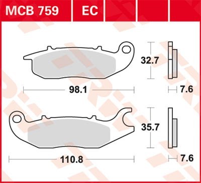 TRW Lucas Scheiben Bremsbelag MCB759EC