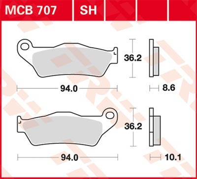 TRW Lucas Scheiben Bremsbelag MCB707