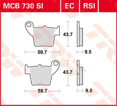 TRW Lucas Scheiben Bremsbelag MCB730RSI