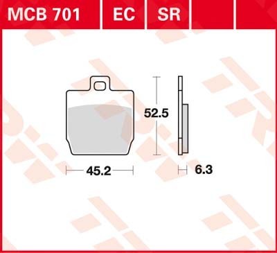 TRW Lucas Scheiben Bremsbelag MCB701SR