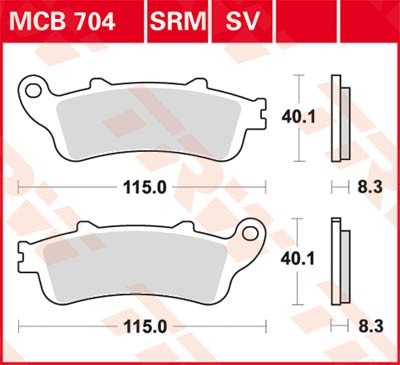 TRW Lucas Scheiben Bremsbelag MCB704SRM