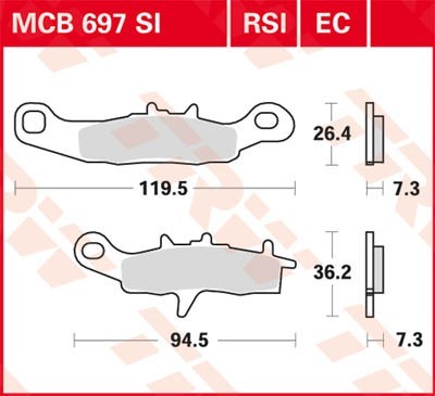 TRW Lucas Scheiben Bremsbelag MCB697SI