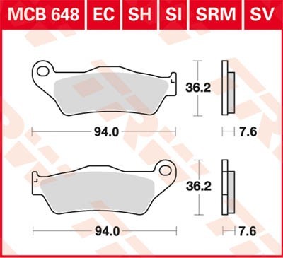 TRW Lucas Scheiben Bremsbelag MCB648SRM